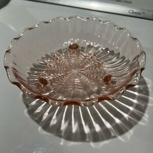 1930’s Star Pattern Pink Depression Glass Dish